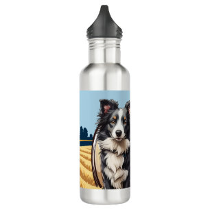 Border Collie on Farm 710 Ml Water Bottle