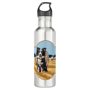 Border Collie on Farm 710 Ml Water Bottle