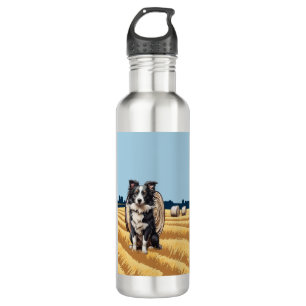 Border Collie on Farm 710 Ml Water Bottle
