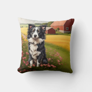 Border Collie on Farm Cushion