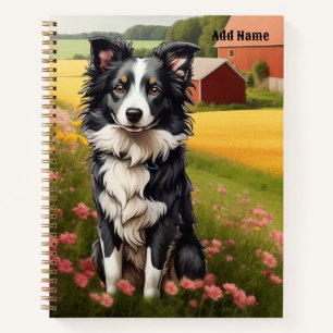 Border Collie on Farm Notebook