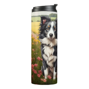 Border Collie on Farm Thermal Tumbler