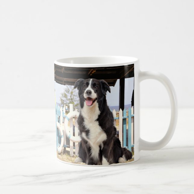 Border Collie on the beach Coffee Mug (Right)