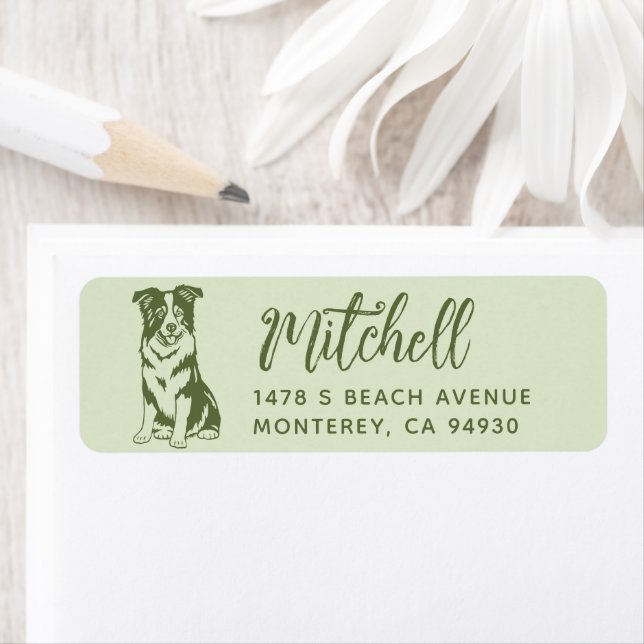 Border Collie Owner Return Address Dog Owner labe (Insitu)
