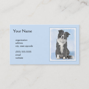 Border Collie Painting - Cute Original Dog Art Business Card