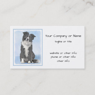 Border Collie Painting - Cute Original Dog Art Business Card