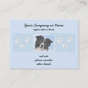 Border Collie Painting - Cute Original Dog Art Business Card