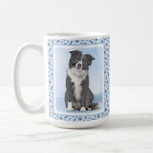 Border Collie Painting - Cute Original Dog Art Coffee Mug