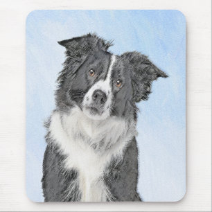 Border Collie Painting - Cute Original Dog Art Mouse Mat