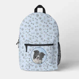 Border Collie Painting - Cute Original Dog Art Printed Backpack