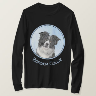 Border Collie Painting - Cute Original Dog Art T-Shirt