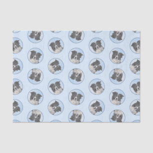 Border Collie Painting Rough Black & White Dog Art Tissue Paper