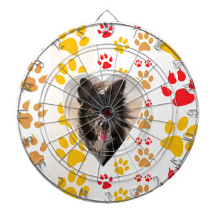 Border Collie Paw Print Love Heart Dartboard