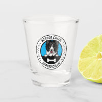 Border Collie Peeking Illustration Badge