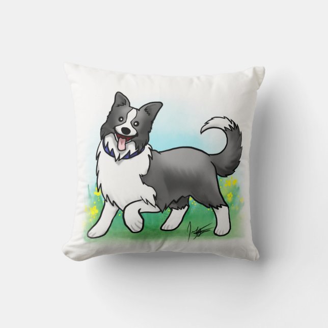 Border Collie Pillow (Front)