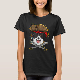 Border Collie Pirate Kids Dog Pirate Pumpkin  Hall T-Shirt