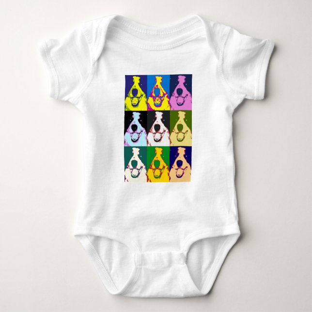 Border Collie Pop Art Baby Bodysuit (Front)