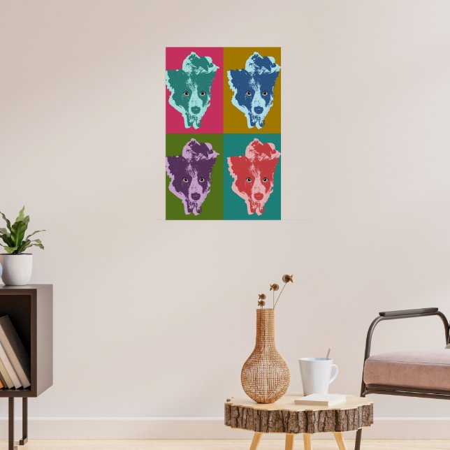 Border Collie Pop Art Poster (Living Room 3)