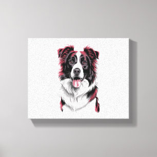 Border Collie Portrait in Vibrant Detail for Dog Canvas Print