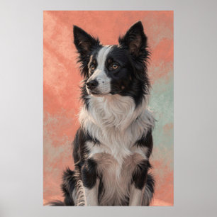Border Collie Portrait with an Attentive Gaze Poster