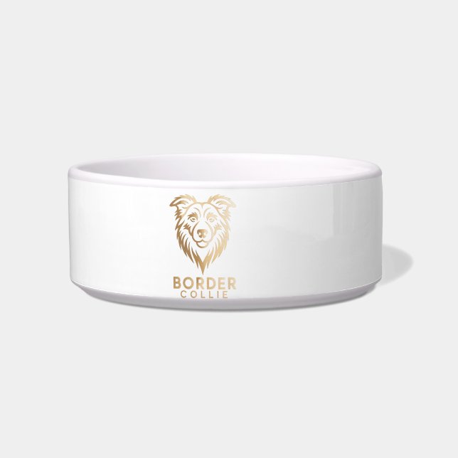 Border Collie Premium Gold Design Bowl (Front)
