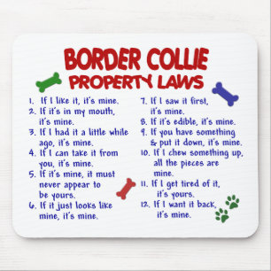 BORDER COLLIE Property Laws 2 Mouse Mat