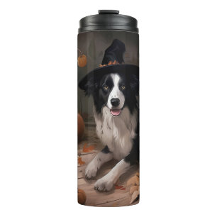 Border Collie Pumpkins Halloween Scary Thermal Tumbler