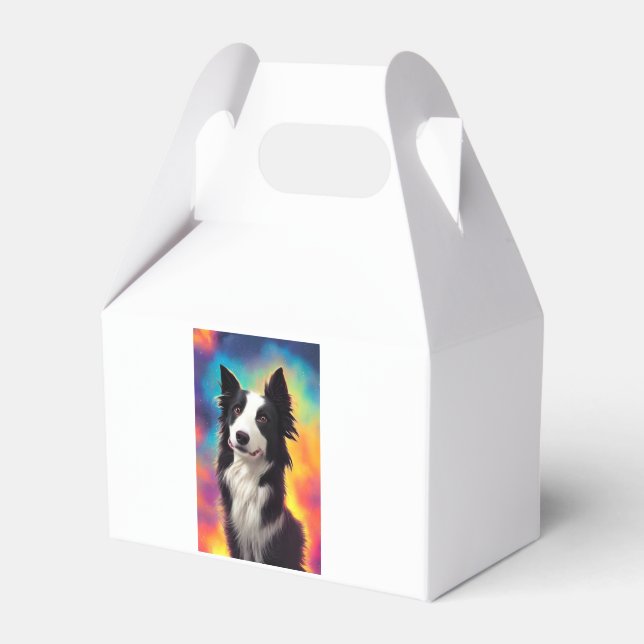 border collie rainbow bg favour box (Front Side)