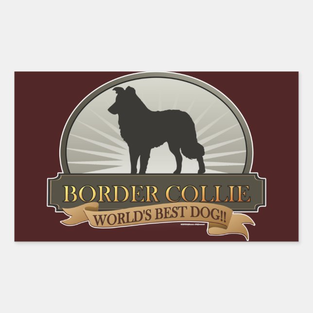 Border Collie Rectangular Sticker (Front)