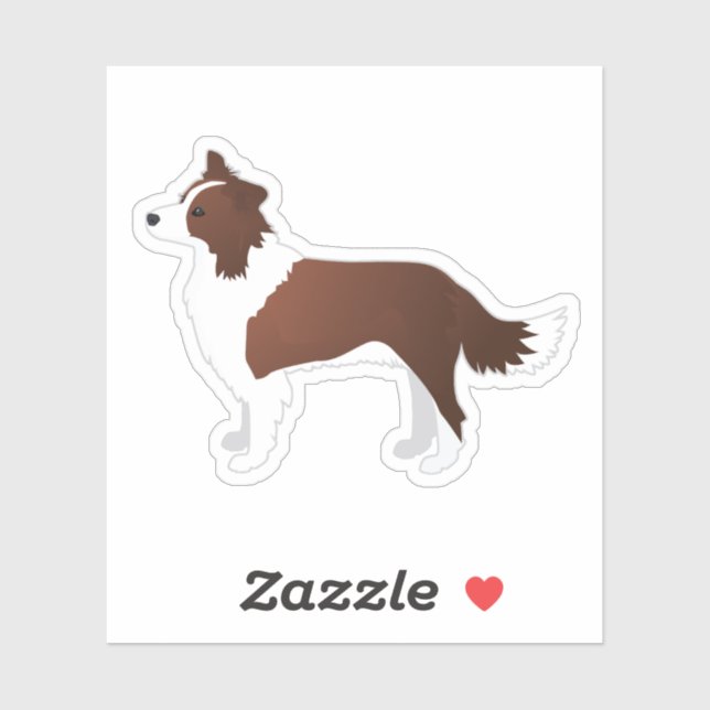 Border Collie Red Dog Breed Side View Silhouette (Sheet)