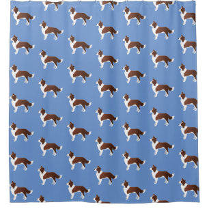 Border Collie Red Dog Breed Side View Silhouette Shower Curtain