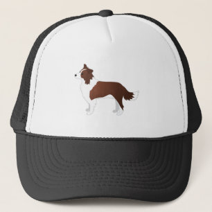 Border Collie Red Dog Breed Side View Silhouette Trucker Hat