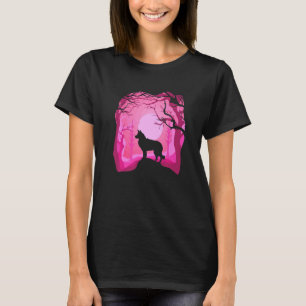 Border Collie Retro Pink Border Collie Dog   T-Shirt