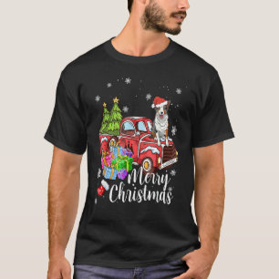 Border Collie Riding Red Truck Xmas Merry Christma T-Shirt