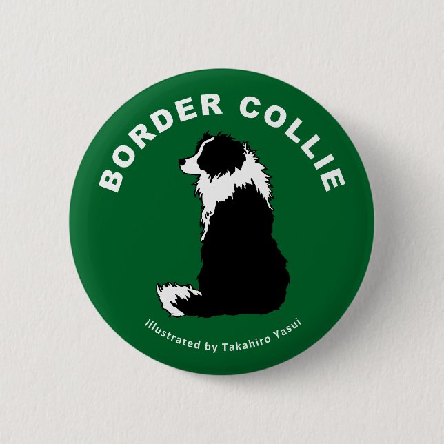 Border Collie Round Button (Front)