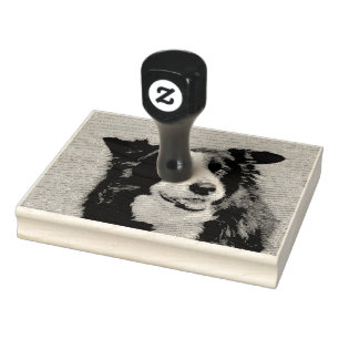 Border Collie Rubber Stamp