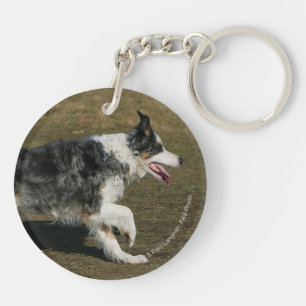 Border Collie Running 1 Key Ring