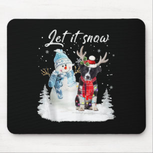 Border Collie Santa Dog Christmas Snowman Xmas Paj Mouse Mat