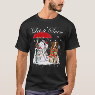 Border Collie Santa Dog Christmas Snowman Xmas Paj T-Shirt