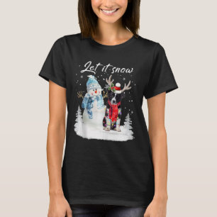 Border Collie Santa Dog Christmas Snowman Xmas Paj T-Shirt