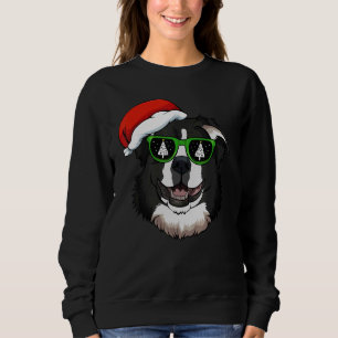 Border Collie Santa Hat Christmas Pajama Cute Dog Sweatshirt