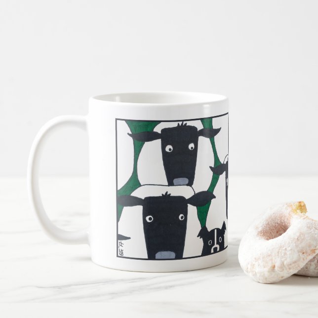 Border Collie & Sheep Mug (With Donut)