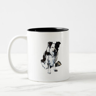 Border collie-sheepdog Two-Tone coffee mug