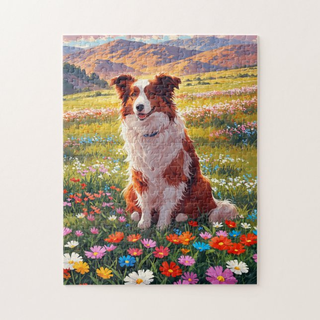 Border Collie Shepherd Dog Jigsaw Puzzle (Vertical)