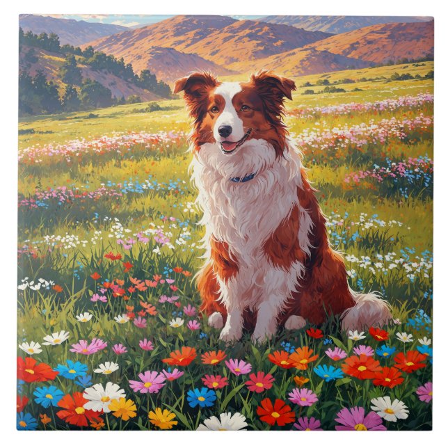 Border Collie Shepherd Dog Tile (Front)