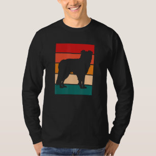 Border Collie Silhoutte With Retro Colour Backgrou T-Shirt