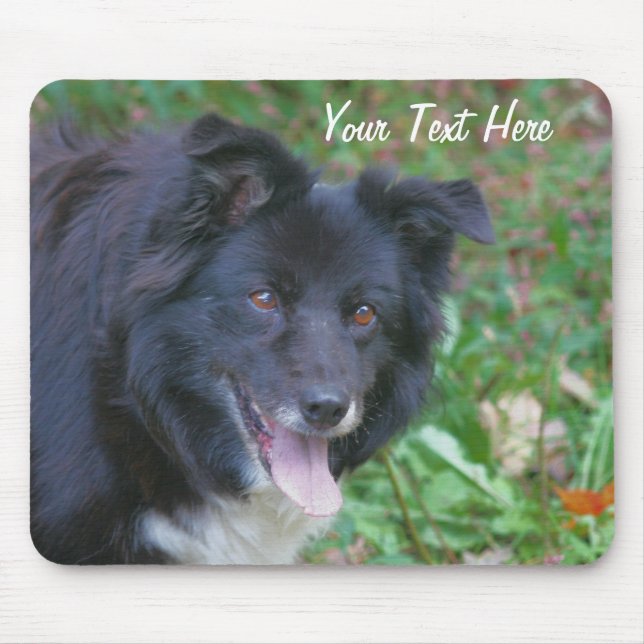 Border Collie Smiling Cut Dog Mousepad (Front)