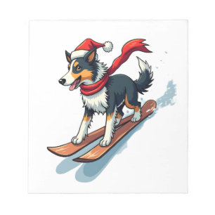 Border Collie Snowboarder Notepad