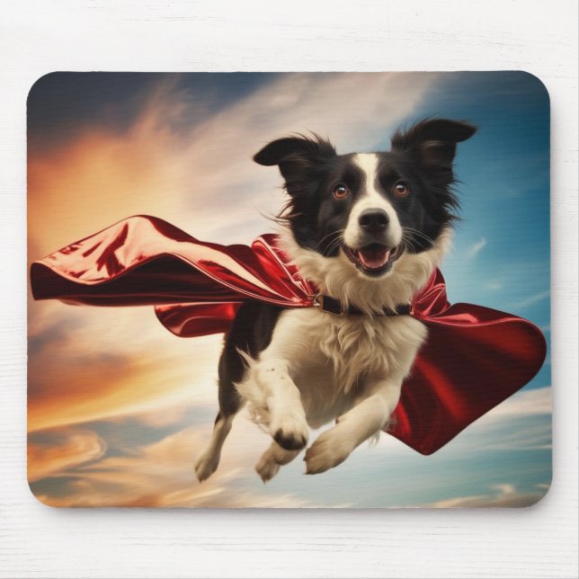 Border Collie Superhero Mousepad (Front)