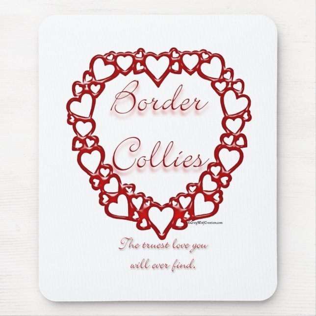 Border Collie True Love Mouse Mat (Front)